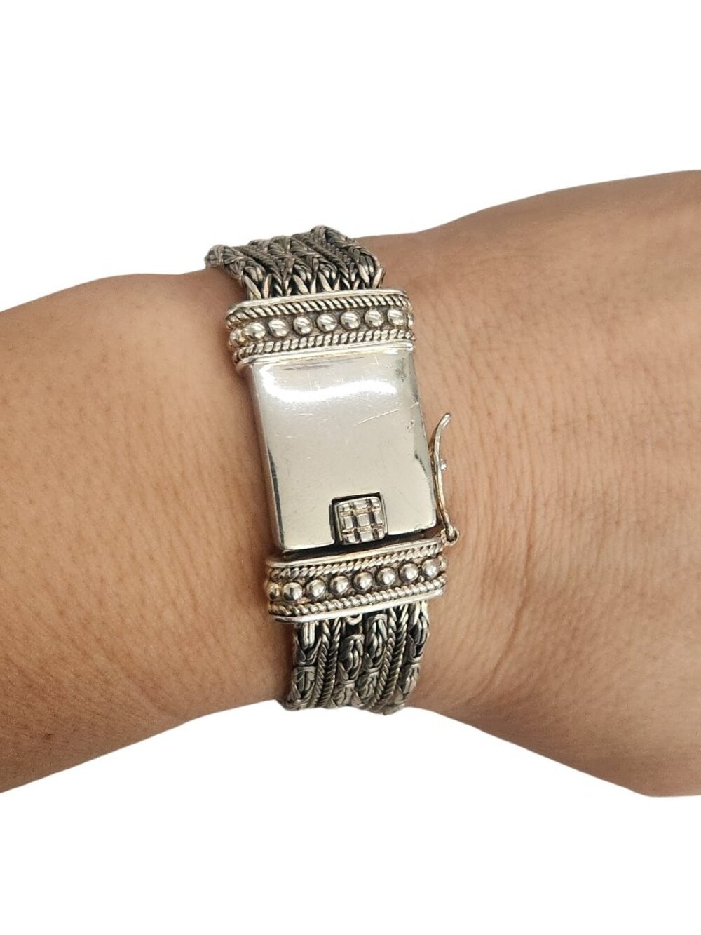 Silpada B1452 Go Gorgeous Sterling Silver 6 Strand Byzantine Bracelet 7.5"